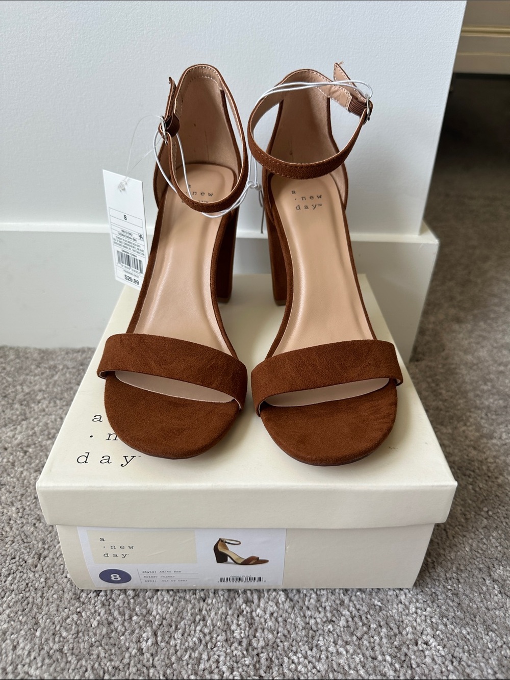 a new day Faux Suede Block Heel Sandals with Ankle Strap